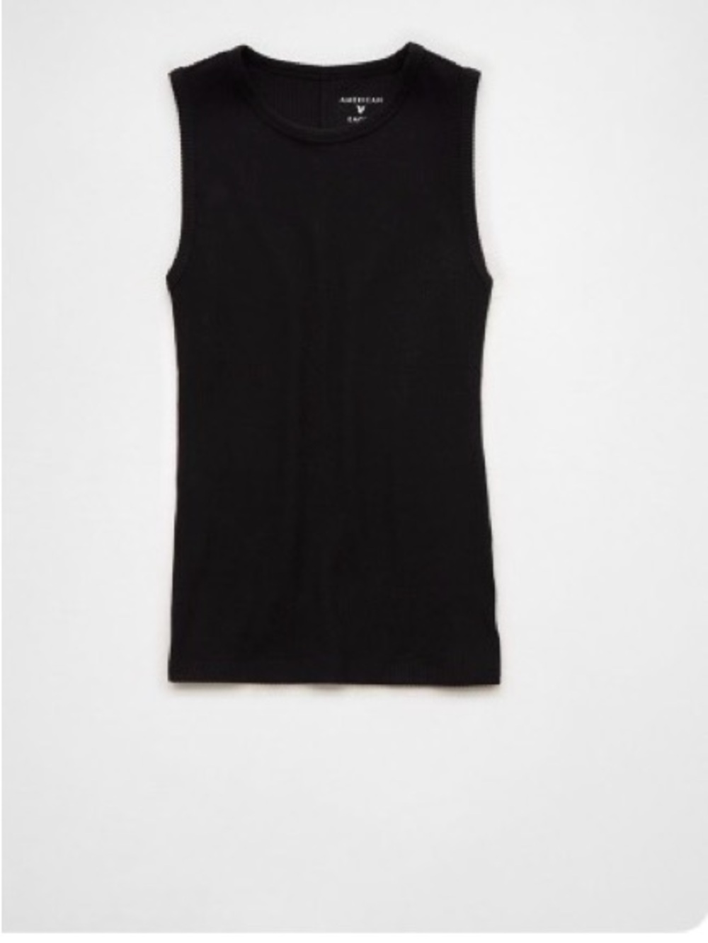 American Eagle Outfitters Black Ribbed Crewneck Tank